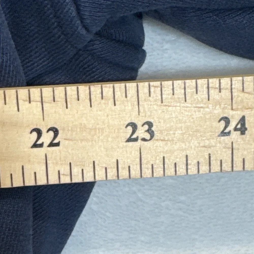 The North Face Navy Blue Distressed Arch Logo Zip Up Hoodie Large